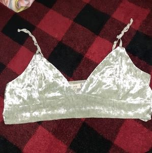 Like new green velvet crop top